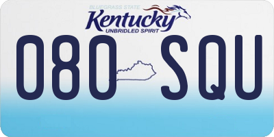 KY license plate 080SQU