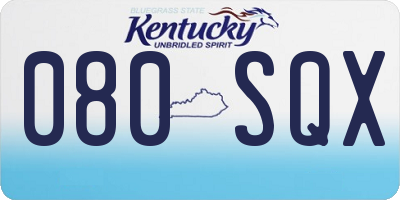 KY license plate 080SQX