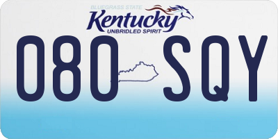 KY license plate 080SQY