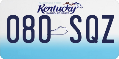 KY license plate 080SQZ