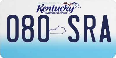 KY license plate 080SRA