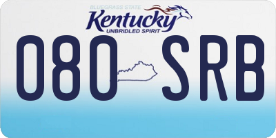 KY license plate 080SRB