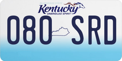 KY license plate 080SRD