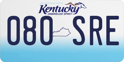 KY license plate 080SRE