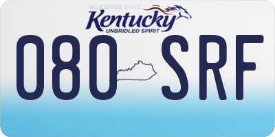 KY license plate 080SRF