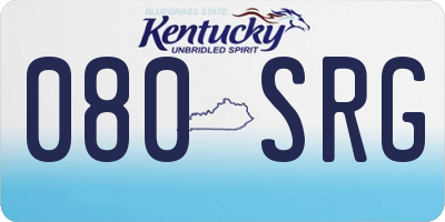 KY license plate 080SRG