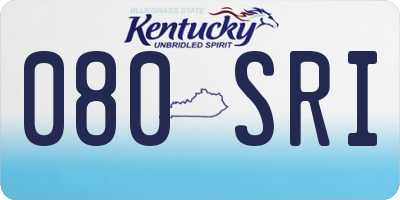 KY license plate 080SRI