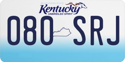 KY license plate 080SRJ