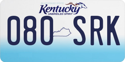 KY license plate 080SRK
