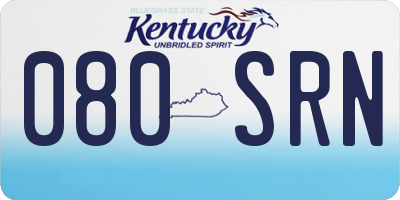 KY license plate 080SRN