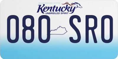 KY license plate 080SRO
