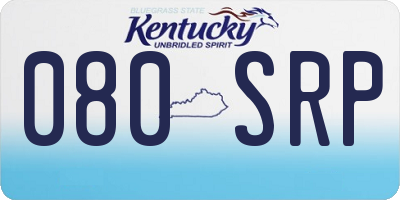KY license plate 080SRP
