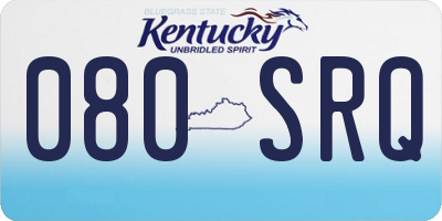 KY license plate 080SRQ