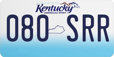 KY license plate 080SRR