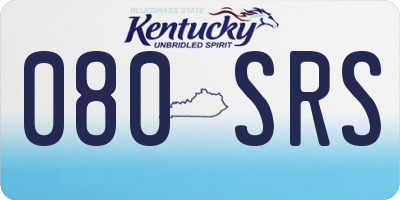 KY license plate 080SRS