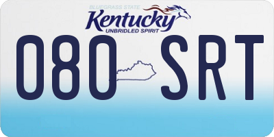 KY license plate 080SRT