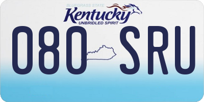 KY license plate 080SRU