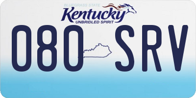 KY license plate 080SRV
