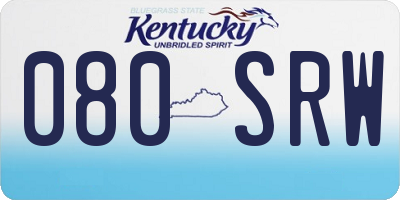 KY license plate 080SRW