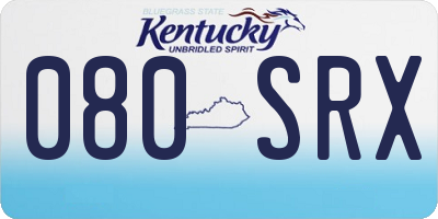 KY license plate 080SRX