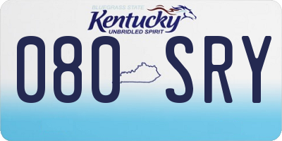 KY license plate 080SRY