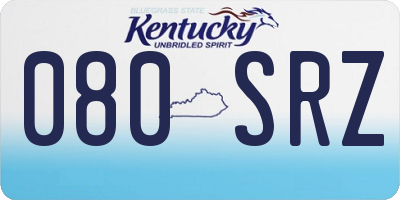 KY license plate 080SRZ