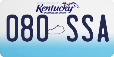 KY license plate 080SSA