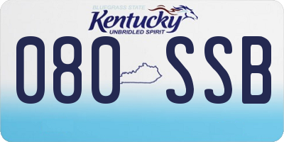 KY license plate 080SSB