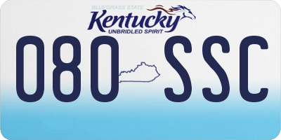 KY license plate 080SSC