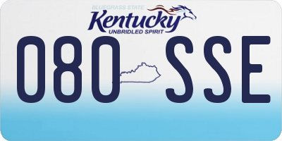 KY license plate 080SSE