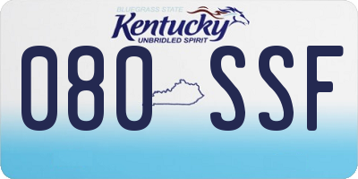 KY license plate 080SSF
