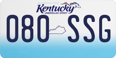 KY license plate 080SSG