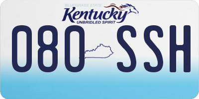 KY license plate 080SSH