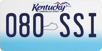 KY license plate 080SSI