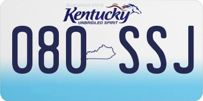 KY license plate 080SSJ