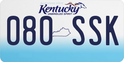 KY license plate 080SSK