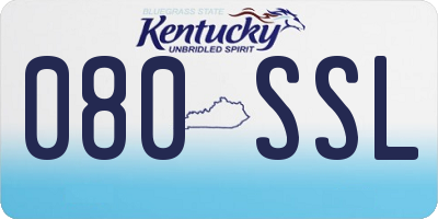KY license plate 080SSL
