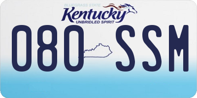 KY license plate 080SSM