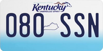 KY license plate 080SSN