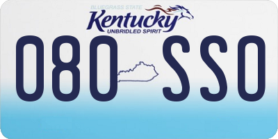 KY license plate 080SSO