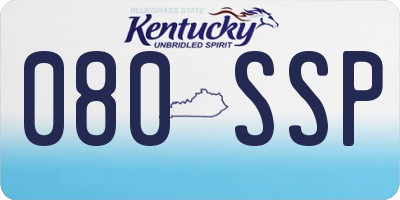 KY license plate 080SSP