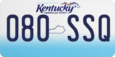 KY license plate 080SSQ