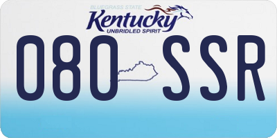 KY license plate 080SSR