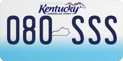 KY license plate 080SSS