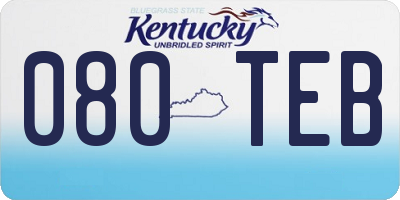 KY license plate 080TEB