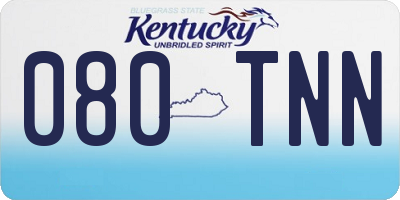 KY license plate 080TNN