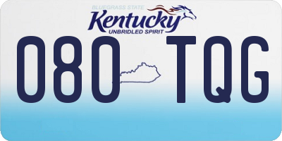 KY license plate 080TQG