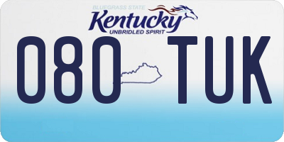 KY license plate 080TUK