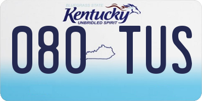 KY license plate 080TUS
