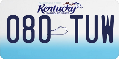 KY license plate 080TUW
